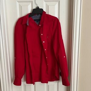 Tommy Hilfiger Red Button Down Shirt